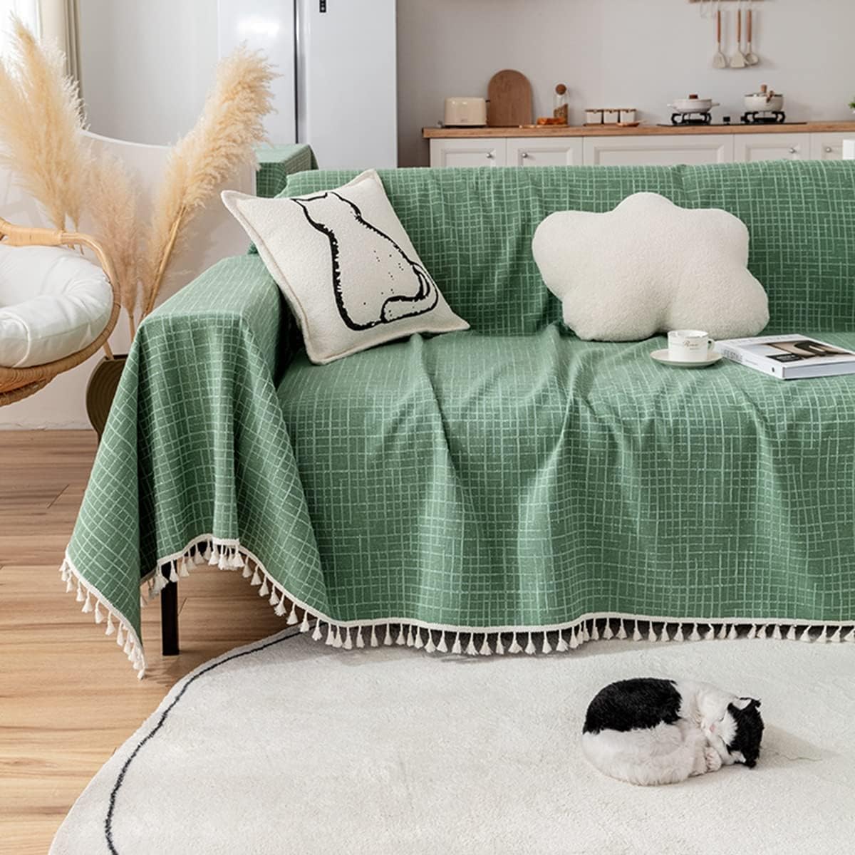 「Tuokus」ソファーカバー 肘付き 一人掛け 二人掛け 三人掛け 肘あり ソファパッド ソファカバー ペットの引っかき傷防止 クッション ソファー スリップ 洗える 防水 防塵 無地 より厚く SFJ-09 130*180cm