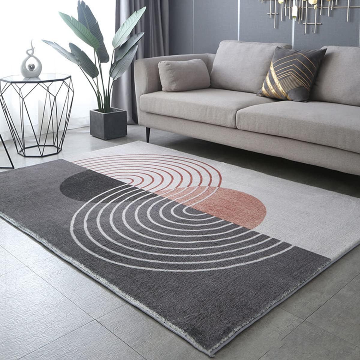 「Tuokus」カーペット 洗える ふわふわラグ 厚い 絨毯 抽象 模造カシミア イミテーションカシミア ラグマット 防ダニ 3畳4畳5畳6畳 かわいい 抗菌 消臭 滑り止め付き サラサラ 長方形 夏秋冬 140*200cm