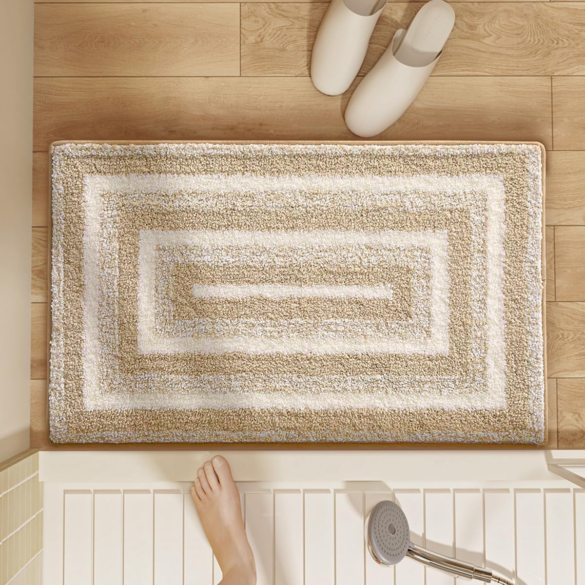 「Tuokus」バスマット 足拭きマット お風呂マット 玄関マット 吸水速乾滑り止め 風呂マット ふんわり 超厚い 吸水速乾 滑り止め ふわふわ 洗える 丸洗い可能 洗面所 脱衣所 浴室 キッチン 台所 TYSD65X 50*80cm
