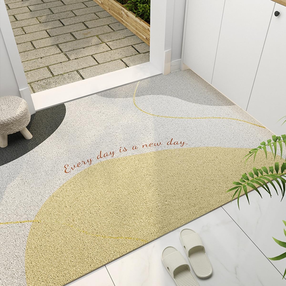 「Tuokus」玄関マット ドアマット 泥落としマット フロアマット マット キッチンマット タイルカーペット 床マット 屋外 滑り止め 耐磨耗性 速乾 吸水 洗える 店舗 飲食店 オフィス 事務所 XGDianj70 45*75cm