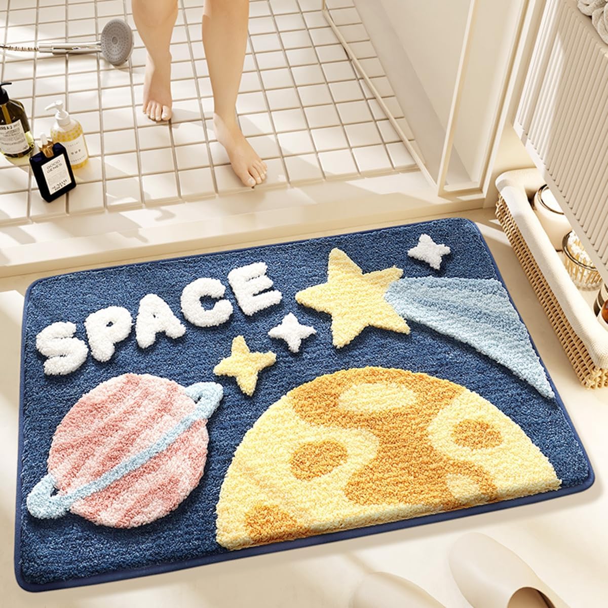 「Tuokus」バスマット 80×50cm 足拭きマット お風呂マット 玄関マット 吸水速乾滑り止め 風呂マット ふんわり 超厚い 吸水速乾 滑り止め ふわふわ 洗える 丸洗い可能 洗面所 脱衣所 浴室 キッチン 台所 TYSD57