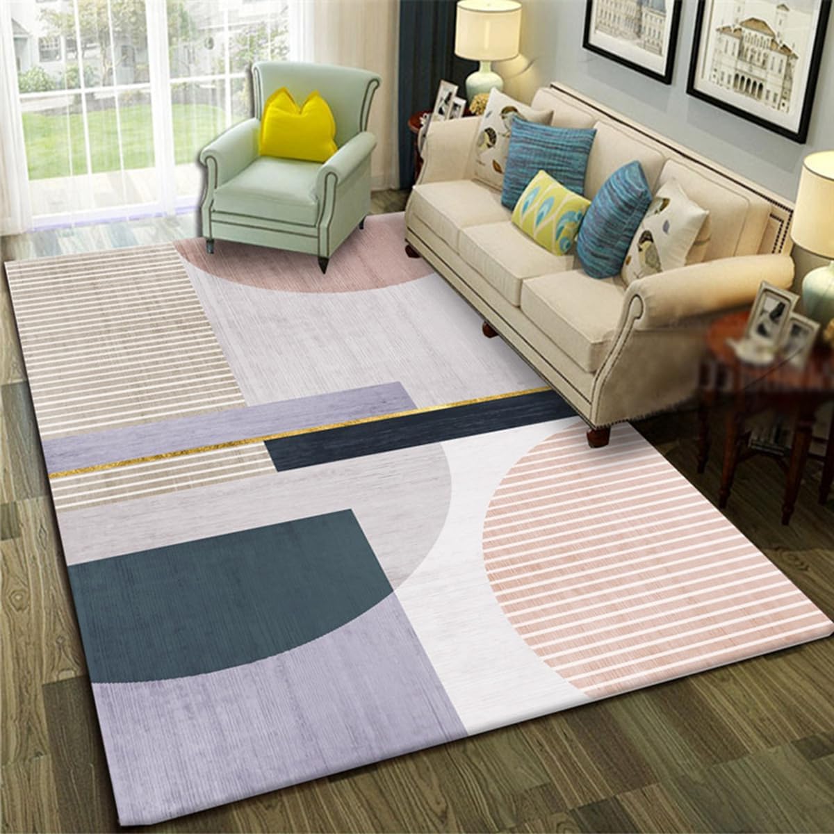 Frisence カーペット 120×160cm 洗える ラグ 滑り止め付き 防音・防寒・床暖房対応 ラグマット 折りたたみ コンパクト収納可能 おしゃれ ふわふわ 北欧風 リビング 寝室 子供部屋用 FRIDT66