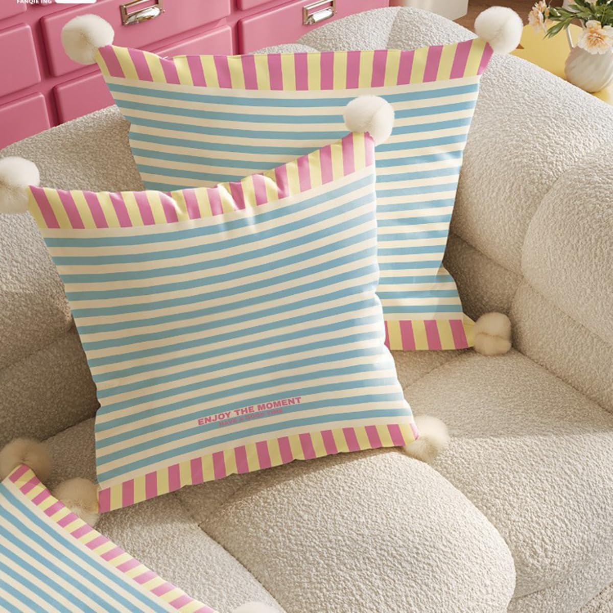 「Tuokus」ソファーカバー クッションカバー 45×45cm ふんわり 柔らか素材 おしゃれ 北欧風 通気性 洗える 防塵 汚れ防止 ソファー・ベッド Sofajia59