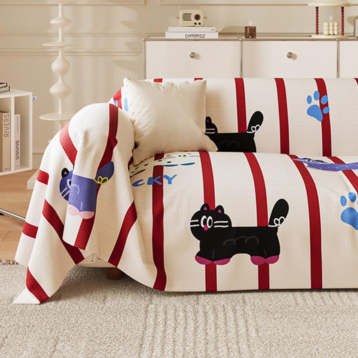 「Tuokus」ソファーカバー 180×180cm 2人掛け・3人掛け 肘付き 洗える ペットの引っかき傷防止 通気性 ふんわり おしゃれ 滑り止め付き 汚れ防止 防塵 オールシーズン対応 Sofajia64