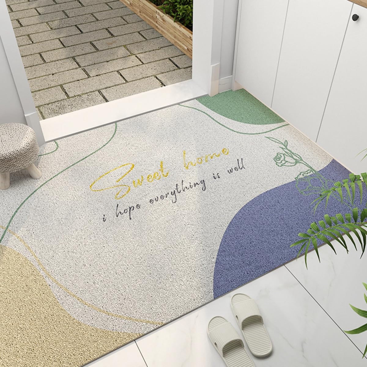 「Tuokus」玄関マット ドアマット 泥落としマット フロアマット マット キッチンマット タイルカーペット 床マット 屋外 滑り止め 耐磨耗性 速乾 吸水 洗える 店舗 飲食店 オフィス 事務所 XGDianj70 45*75cm