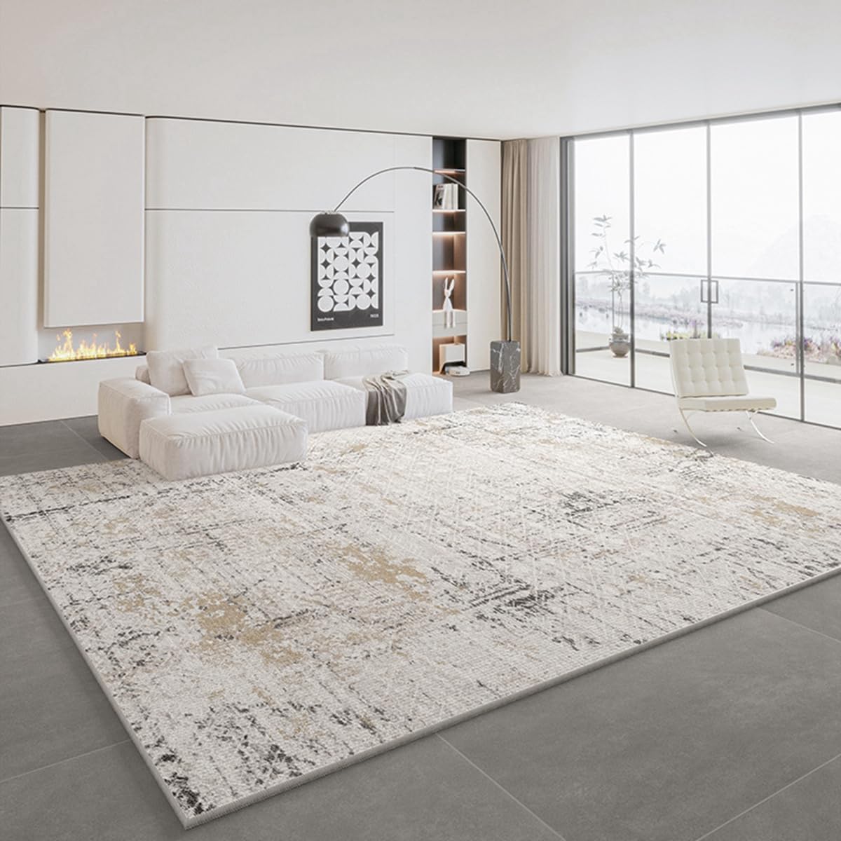 「ORRMALL」カーペット ラグマット ラグ 滑り止め付き センターカーペット 模造カシミヤ 3畳4畳5畳6畳 厚み 長方形 絨毯 抗菌防臭 防ダニ 床暖房対応 シャギーラグ 絨毯 滑り止め付き ふわふわ サラサラ 長方形 カラフルパターンORFYR117