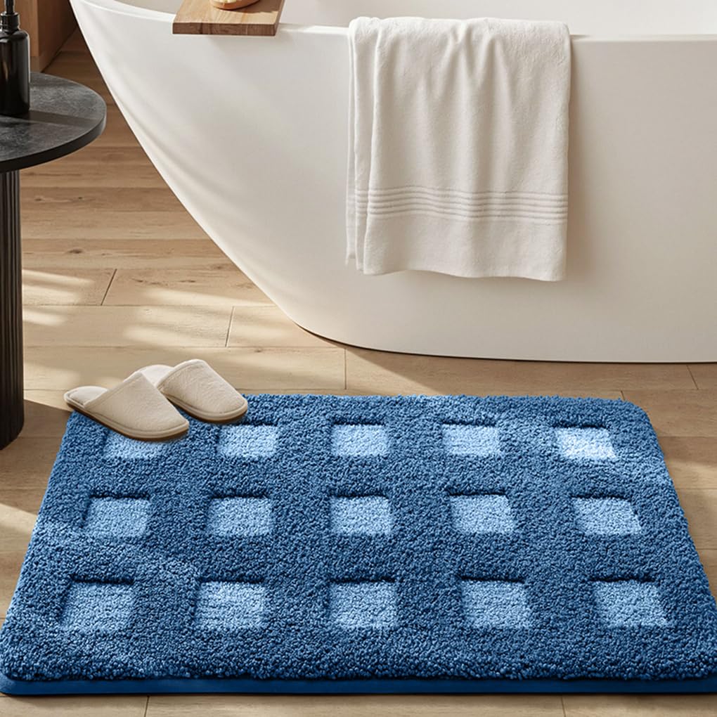 バスマット 40×60cm 吸水速乾 ふわふわ マイクロファイバー 滑り止め付き 抗菌防臭 厚手 洗濯機対応 乾きやすい お風呂マット 脱衣所 洗面所用 おしゃれ 北欧風 ORYSD150
