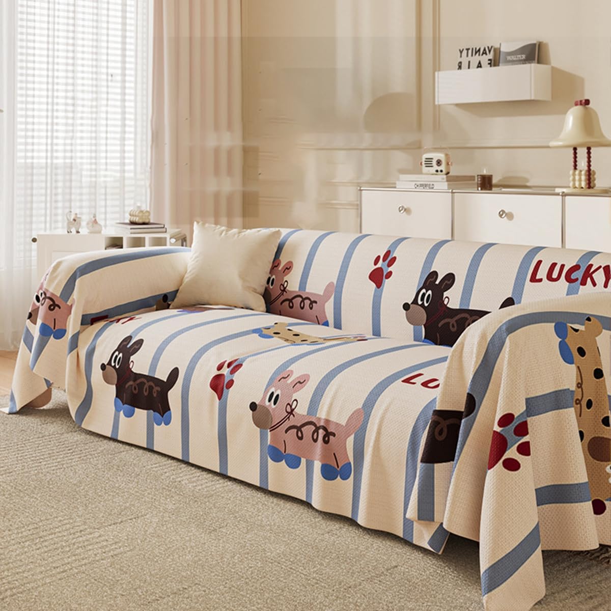 「Tuokus」ソファーカバー 180×180cm 2人掛け・3人掛け 肘付き 洗える ペットの引っかき傷防止 通気性 ふんわり おしゃれ 滑り止め付き 汚れ防止 防塵 オールシーズン対応 Sofajia64