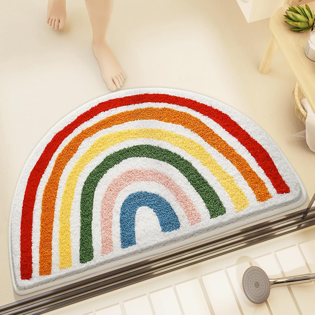 バスマット 40×60cm 吸水速乾 ふわふわ マイクロファイバー 滑り止め付き 抗菌防臭 厚手 洗濯機対応 乾きやすい お風呂マット 脱衣所 洗面所用 おしゃれ 北欧風 ORYSD83