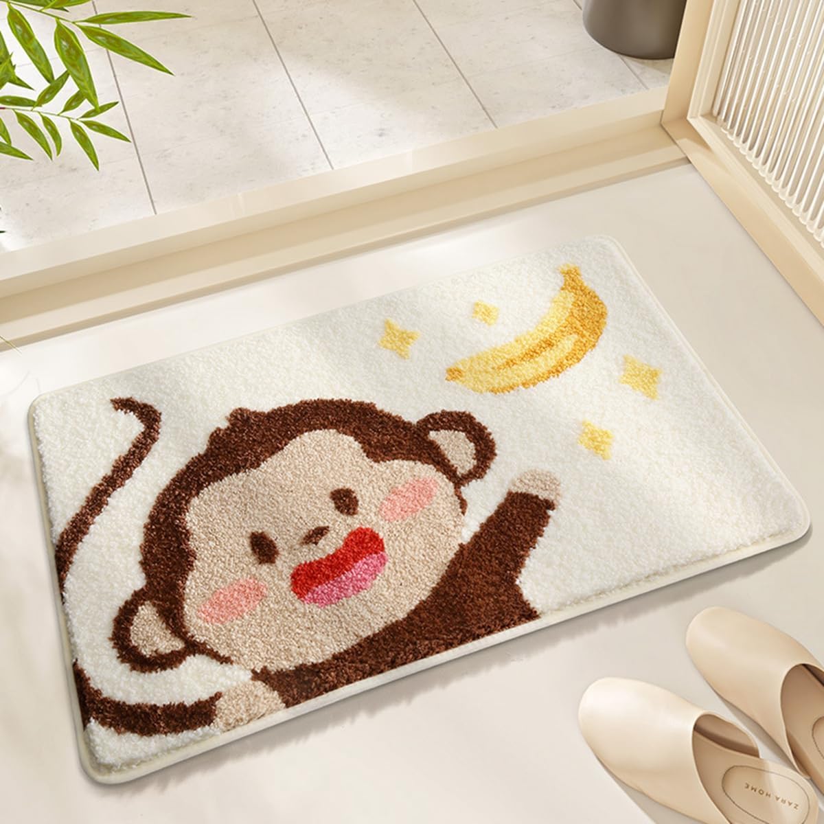 「Tuokus」バスマット 60×40cm 足拭きマット お風呂マット 玄関マット 吸水速乾滑り止め 風呂マット ふんわり 超厚い 吸水速乾 滑り止め ふわふわ 洗える 丸洗い可能 洗面所 脱衣所 浴室 キッチン 台所 TYSD54