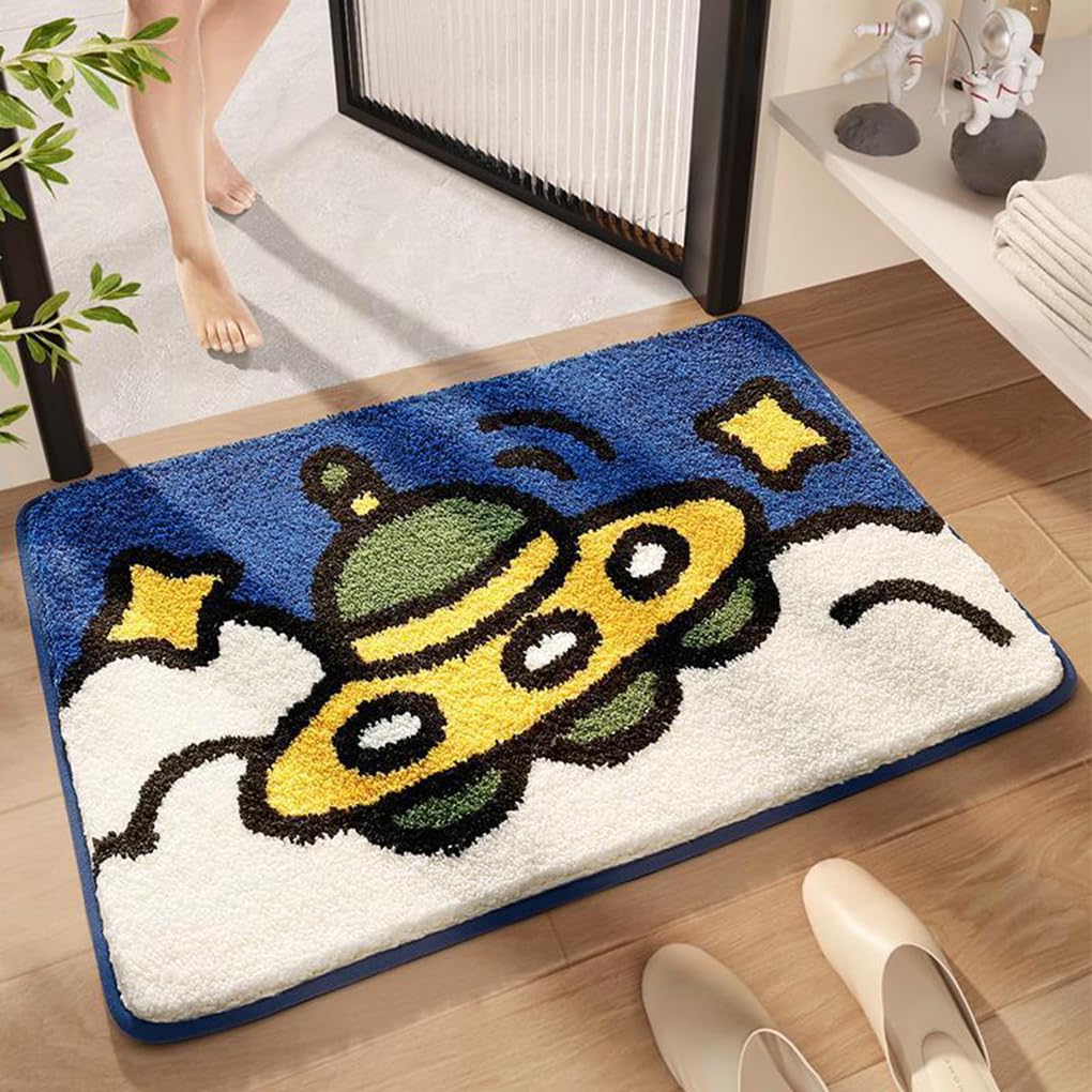 バスマット 50×80cm 吸水速乾 ふわふわ マイクロファイバー 滑り止め付き 抗菌防臭 厚手 洗濯機対応 乾きやすい お風呂マット 脱衣所 洗面所用 おしゃれ 北欧風 ORYSD102