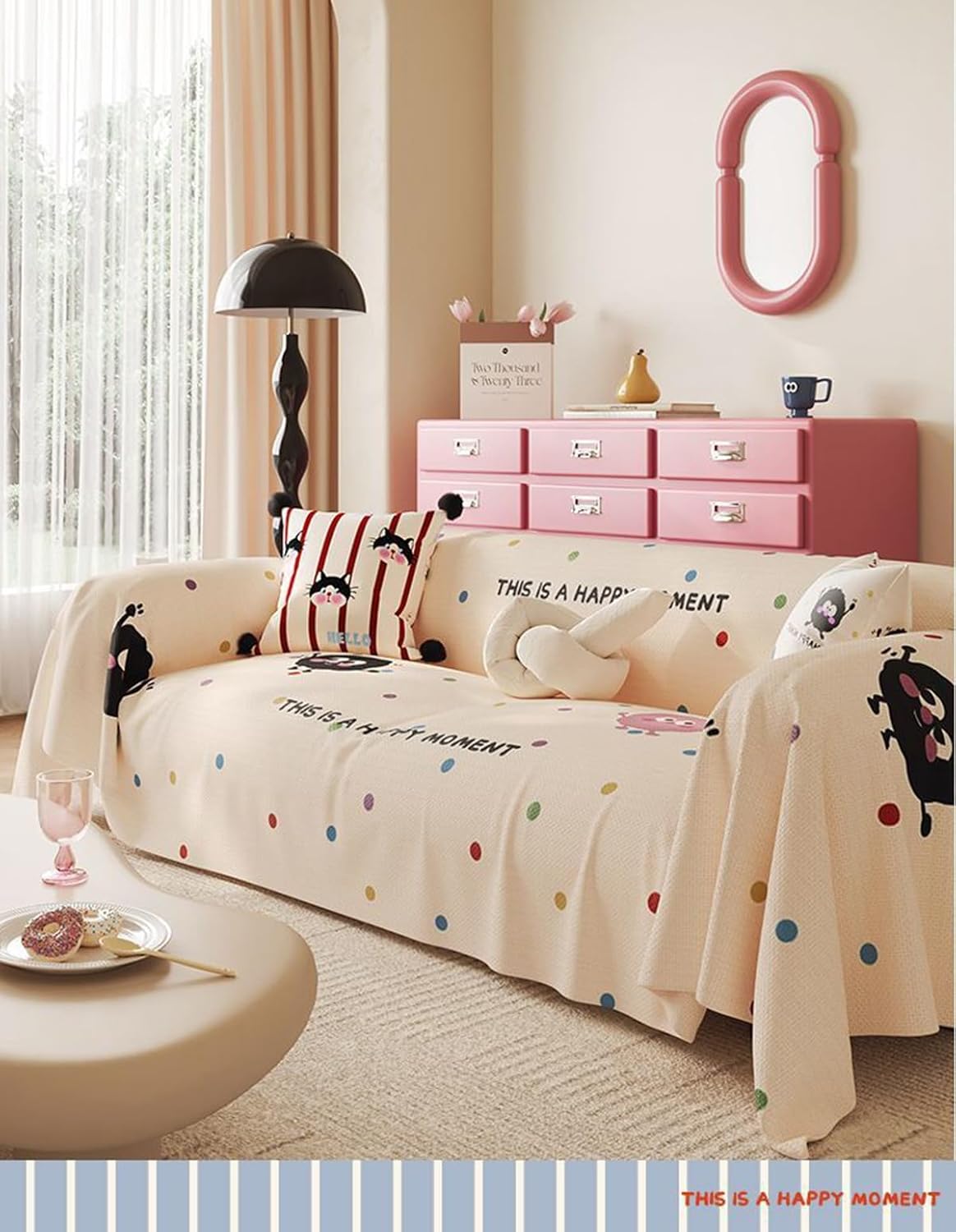 「Tuokus」ソファーカバー 180×180cm 2人掛け・3人掛け 肘付き 洗える ペットの引っかき傷防止 通気性 ふんわり おしゃれ 滑り止め付き 汚れ防止 防塵 オールシーズン対応 Sofajia63