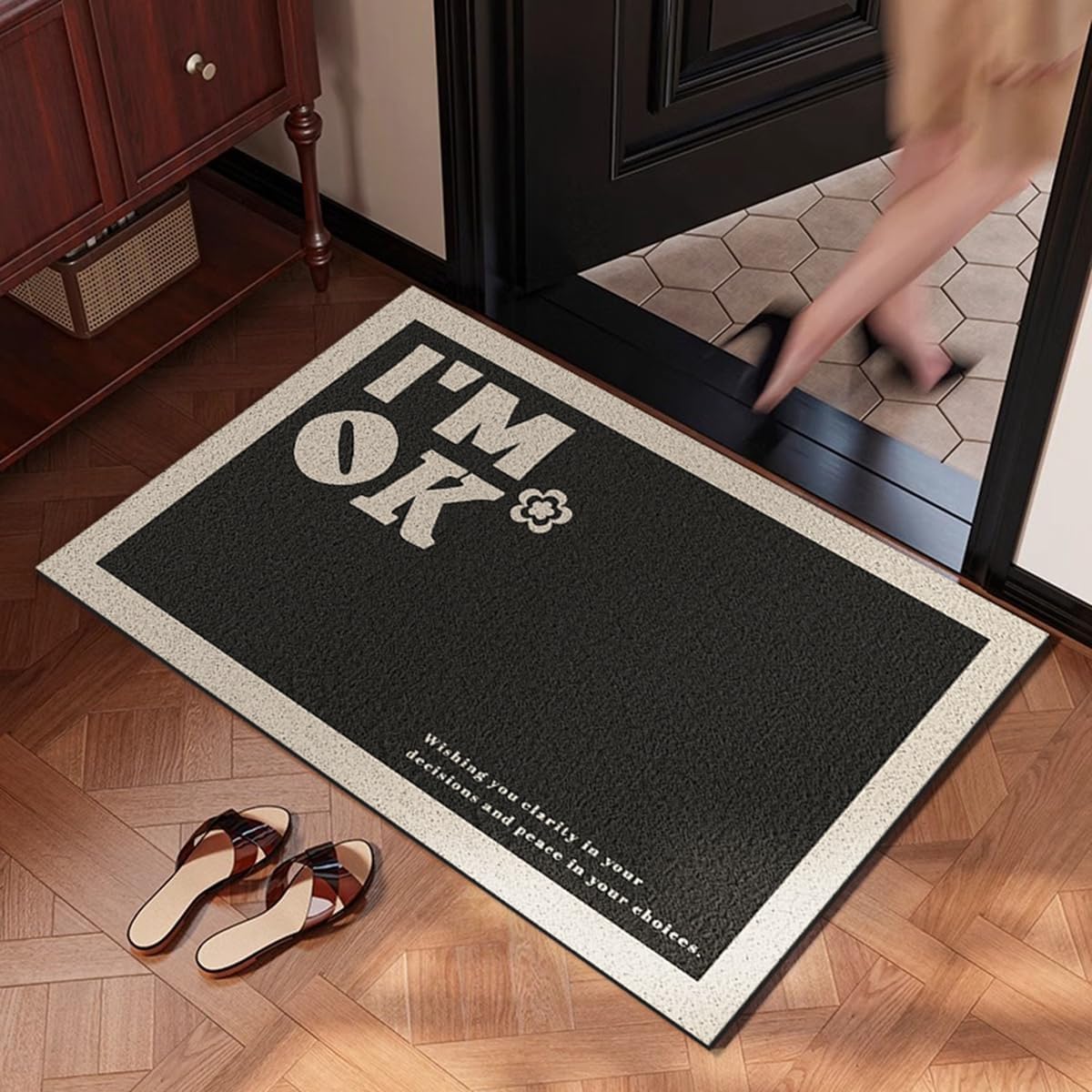「Tuokus」玄関マット ドアマット 泥落としマット フロアマット マット キッチンマット タイルカーペット 床マット 屋外 滑り止め 耐磨耗性 速乾 吸水 洗える 店舗 飲食店 オフィス 事務所 XGDianj69 45*75cm