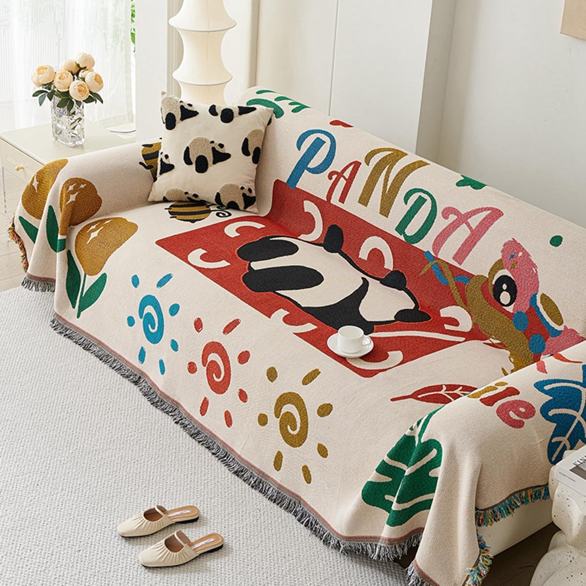 「Tuokus」ソファーカバー 180×180cm 2人掛け・3人掛け 肘付き 洗える ペットの引っかき傷防止 通気性 ふんわり おしゃれ 滑り止め付き 汚れ防止 防塵 オールシーズン対応 Sofajia65X