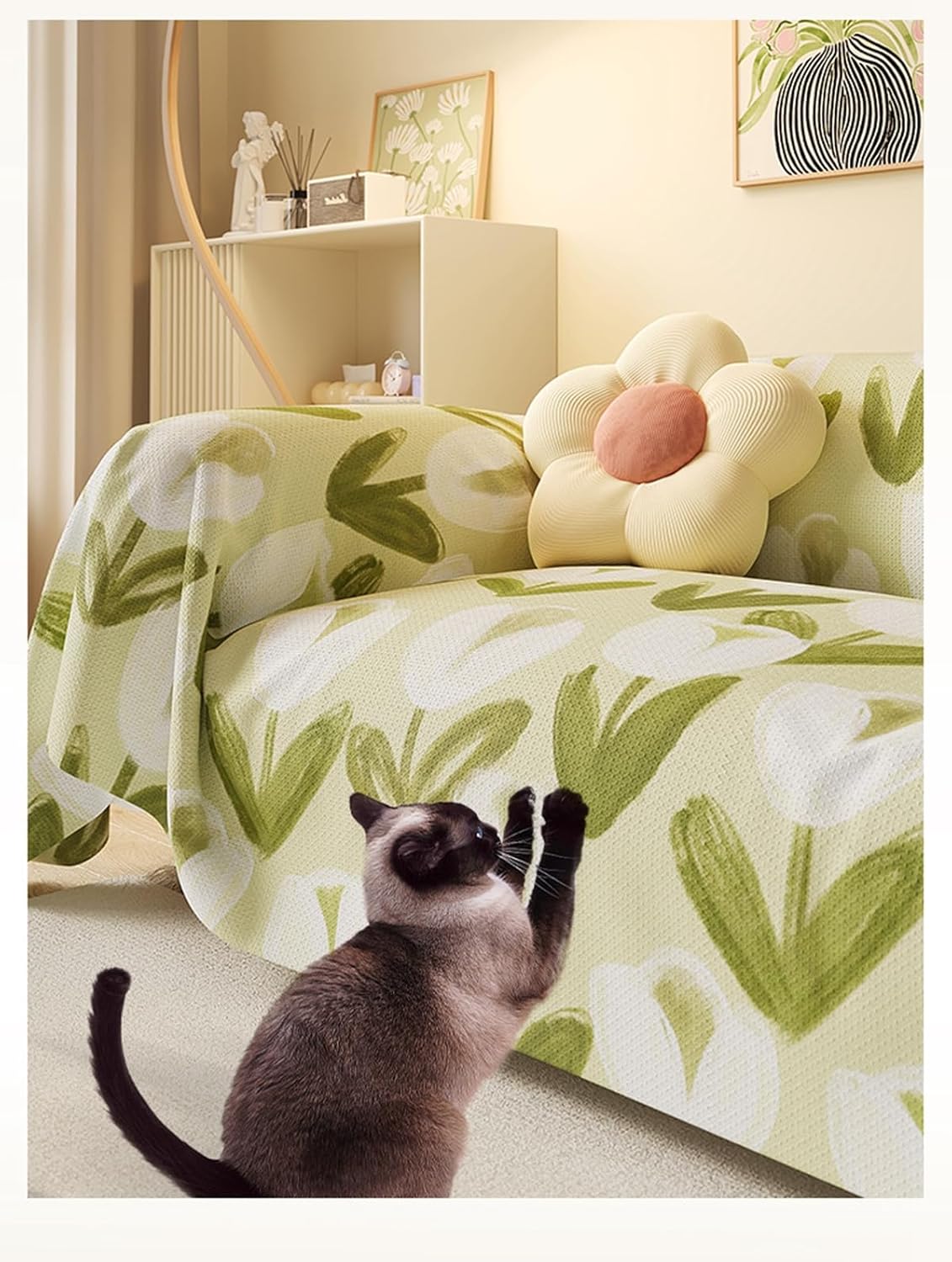 「Tuokus」ソファーカバー 2人掛け 3人掛け 肘付き 柔らかく 通気性 ふわふわ おしゃれ 汚れ防止 パッド クッション スリップ 洗える 防塵 オールシーズン使用可能 Sofajia57