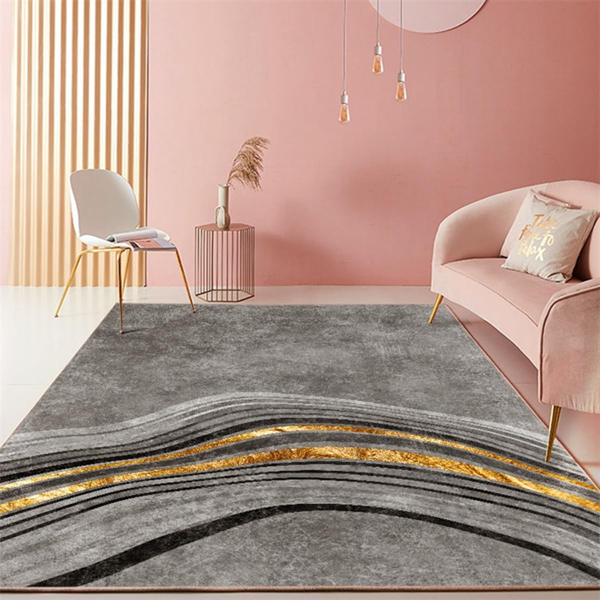 Tuokus カーペット 120×160cm 洗える ラグ 滑り止め付き 防音・防寒・床暖房対応 ラグマット 折りたたみ コンパクト収納可能 おしゃれ ふわふわ 北欧風 リビング 寝室 子供部屋用 FRIDT77B