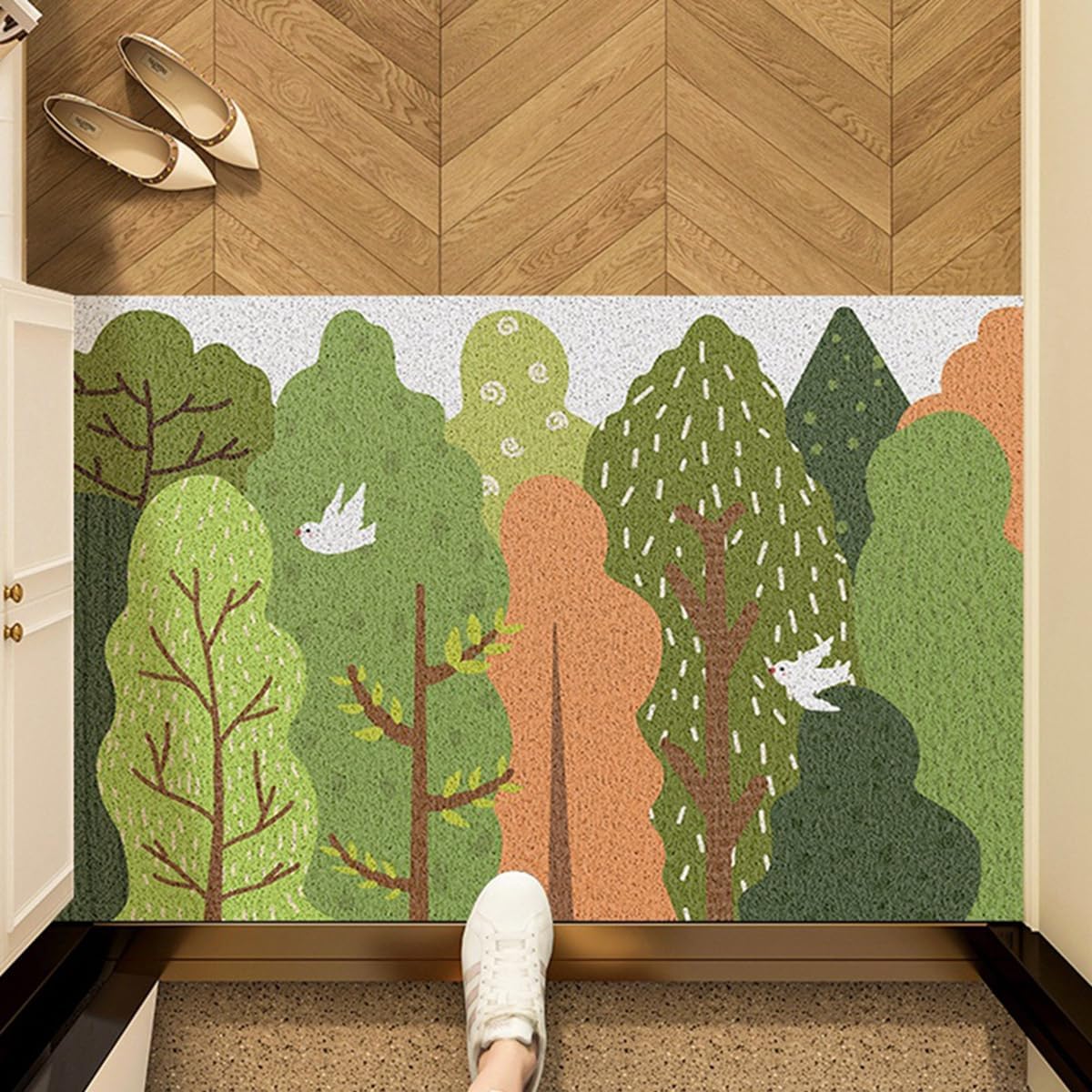 「Tuokus」玄関マット ドアマット 泥落としマット フロアマット マット キッチンマット タイルカーペット 床マット 屋外 滑り止め 耐磨耗性 速乾 吸水 洗える 店舗 飲食店 オフィス 事務所 XGDianj63 45*75cm