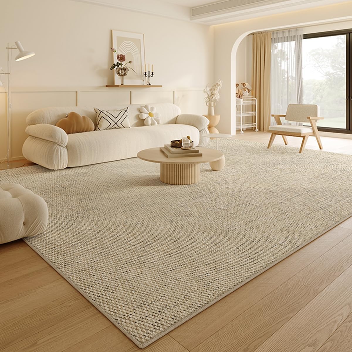 Frisence カーペット ラグマット 絨毯 厚手 防寒 床暖房対応 滑り止め付き 洗える 低ホコリ 防ダニ インテリア ホットカーペット対応 お手入れ簡単 耐久性 耐摩耗性 防音機能 FRIDT19