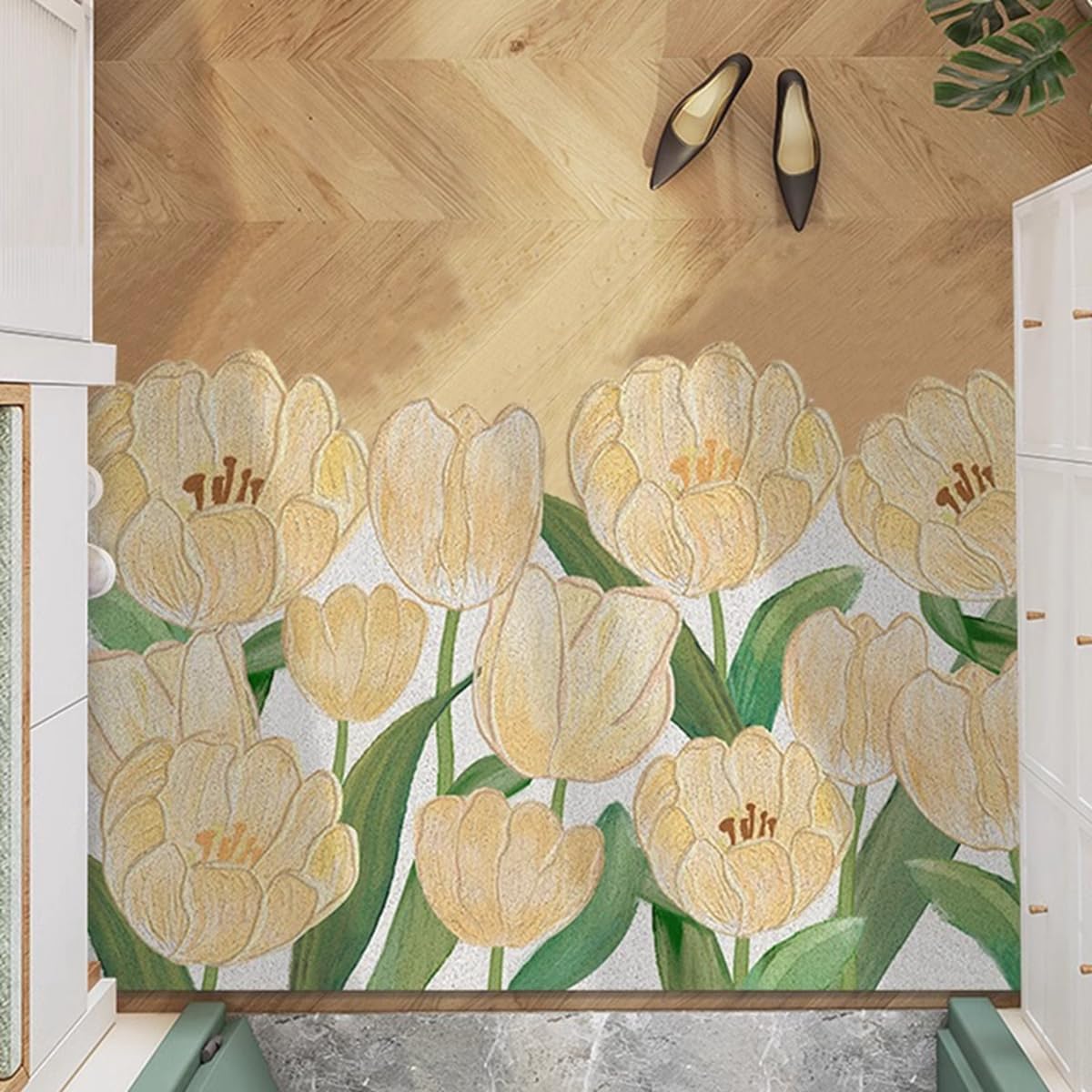 「Tuokus」玄関マット ドアマット 泥落としマット フロアマット マット キッチンマット タイルカーペット 床マット 屋外 滑り止め 耐磨耗性 速乾 吸水 洗える 店舗 飲食店 オフィス 事務所 XGDianj72 45*75cm