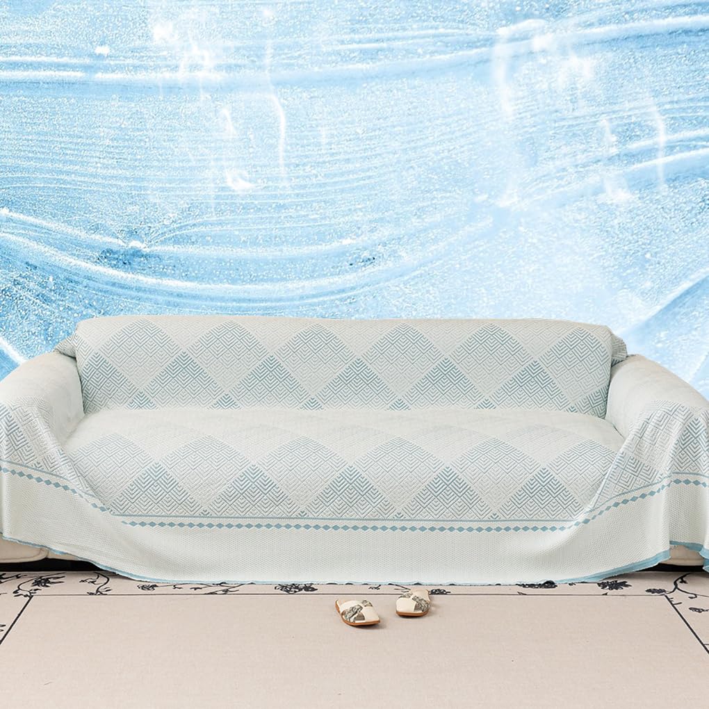 「ORRMALL」ソファーカバー 冷感 夏用 180×130cm ひんやり アイスシルク 接触冷感 涼しく快適 通気性 速乾 洗える 滑り止め付き ソファーシーツ 1人掛け 2人掛け 3人掛け L字対応 北欧風 無地 おしゃれ 防塵 汚れ防止 ペット対策 ソファ保護 柔らかい 清潔感 リビング用 ORRSofa36