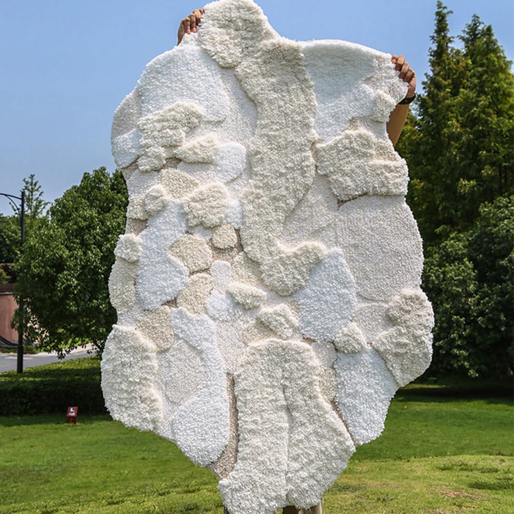 「Tuokus」モスラグ ラグマット 130×80cm 苔風デザイン 立体パイル 厚手 植毛ラグ 柔らかい ふわふわ 防音 TPR滑り止め付き 吸水性あり 床暖房対応 ベッドサイド 玄関 リビング 寝室用 洗濯可能 ZHRDTjia08