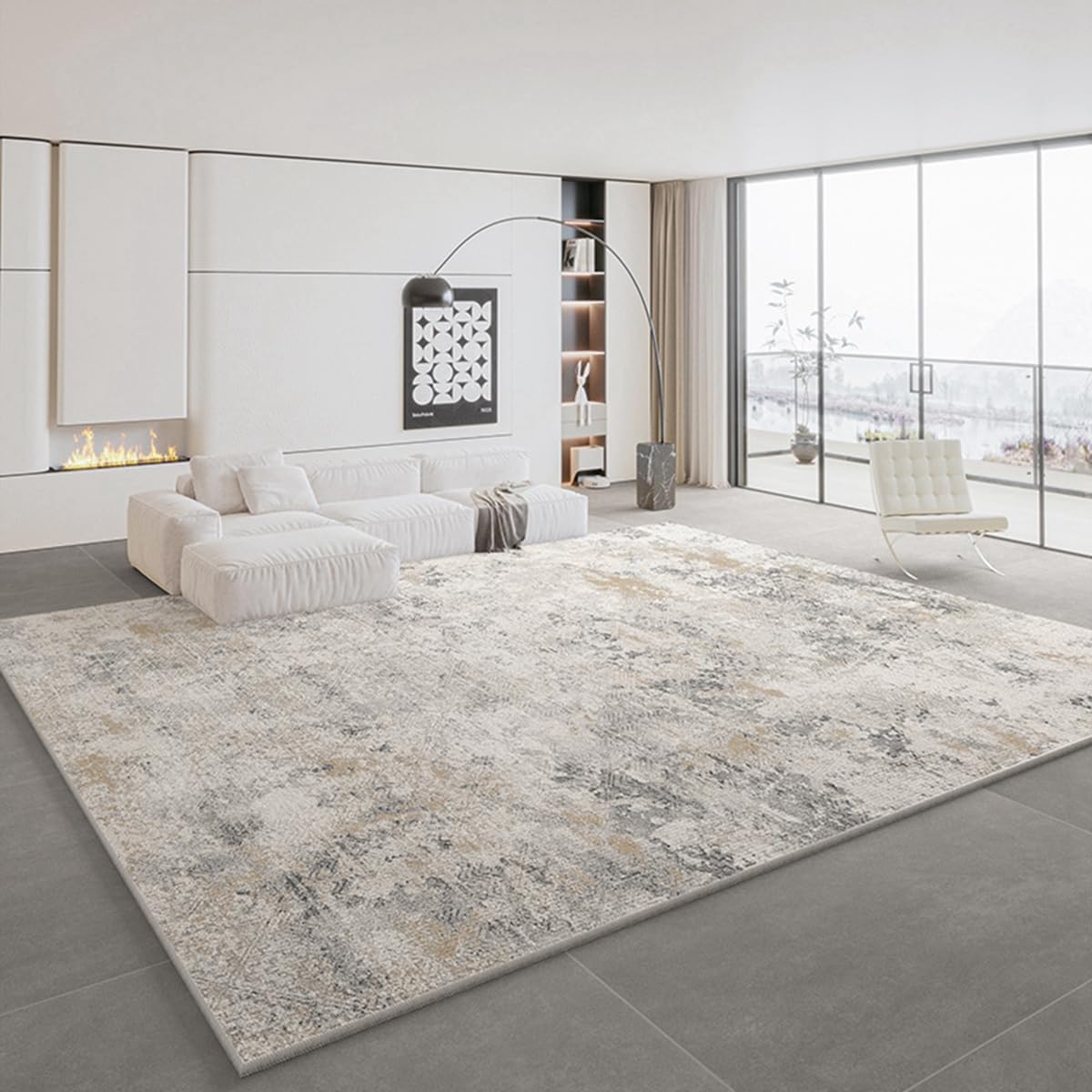 「ORRMALL」カーペット ラグマット ラグ 滑り止め付き センターカーペット 模造カシミヤ 3畳4畳5畳6畳 厚み 長方形 絨毯 抗菌防臭 防ダニ 床暖房対応 シャギーラグ 絨毯 滑り止め付き ふわふわ サラサラ 長方形 カラフルパターンORFYR117