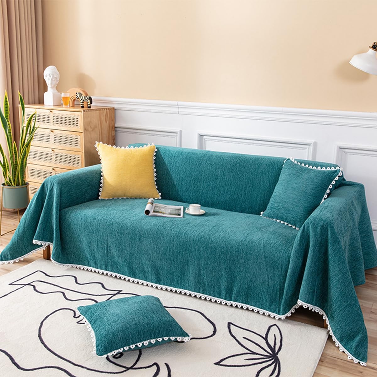 「Tuokus」ソファーカバー 肘付き 一人掛け 二人掛け 三人掛け 肘あり ソファパッド ソファカバー ペットの引っかき傷防止 クッション ソファー スリップ 洗える 防水 防塵 無地 大きいサイズ より厚く TSFJ-23