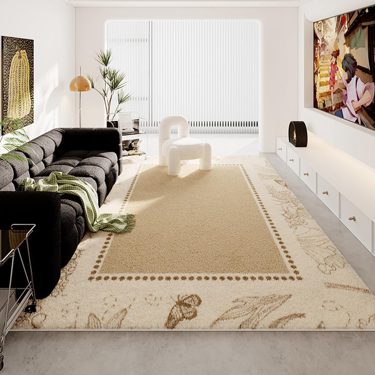 Frisence カーペット ラグマット 絨毯 厚手 防寒 床暖房対応 滑り止め付き 洗える 低ホコリ 防ダニ インテリア ホットカーペット対応 お手入れ簡単 耐久性 耐摩耗性 防音機能 FRIDT29C