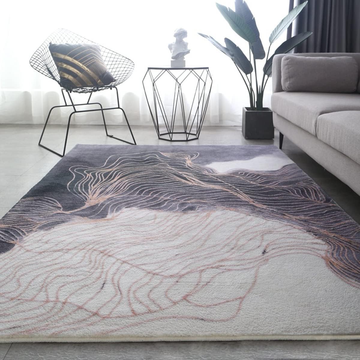 「ORRMALL」カーペット ラグマット 模造カシミヤ シャギーラグ センターカーペット 厚い 滑り止め付き 3畳4畳5畳6畳 長方形 OFY04 絨毯 抗菌防臭 防ダニ 床暖房対応 絨毯 滑り止め付き ふわふわ サラサラ 長方形 OFY04 (120*160cm約1畳)