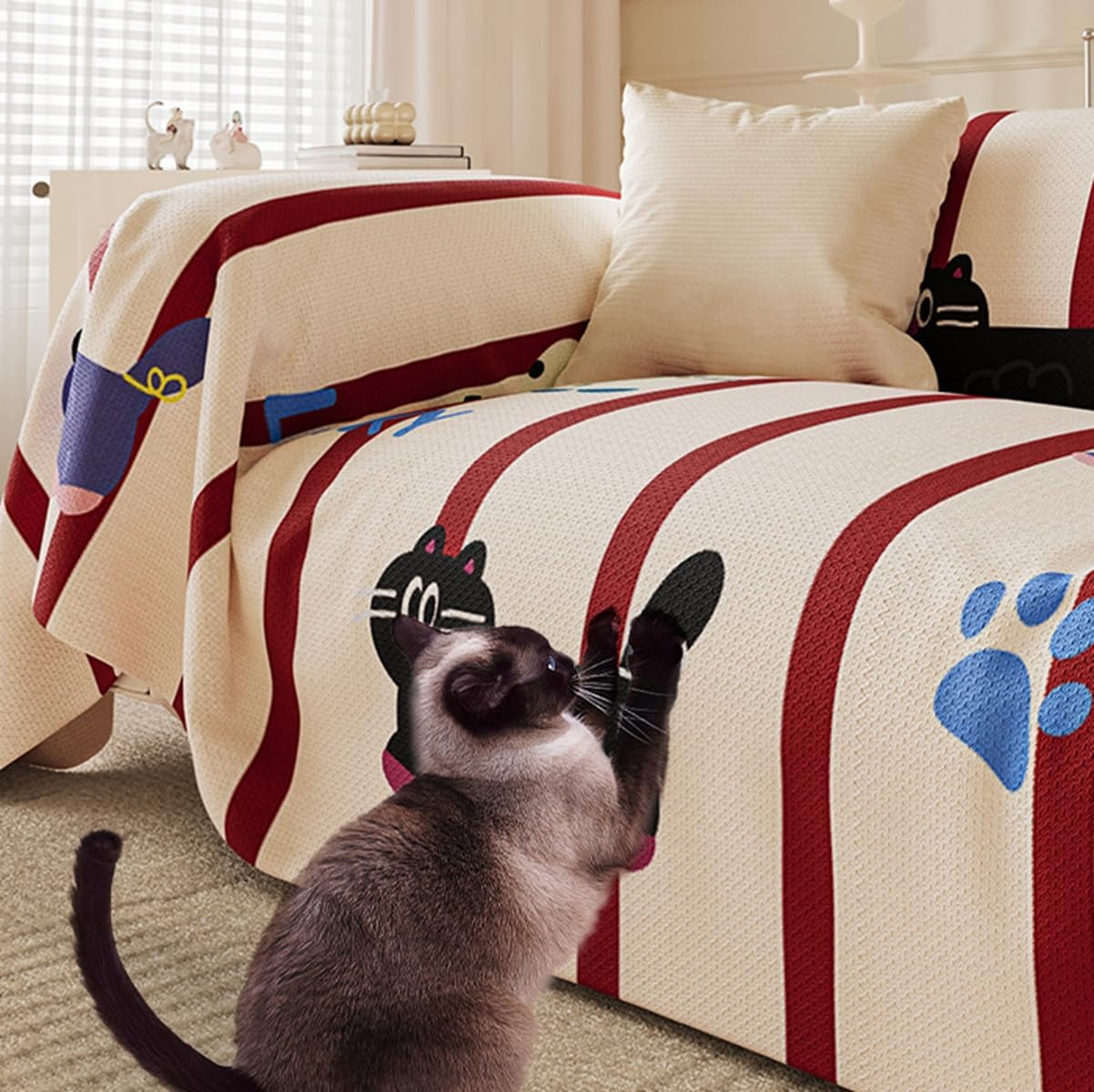 「Tuokus」ソファーカバー 180×180cm 2人掛け・3人掛け 肘付き 洗える ペットの引っかき傷防止 通気性 ふんわり おしゃれ 滑り止め付き 汚れ防止 防塵 オールシーズン対応 Sofajia64