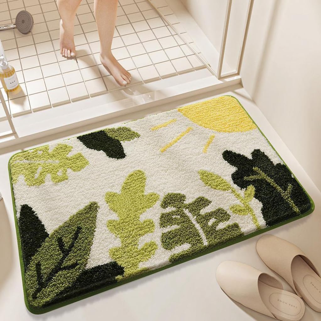 バスマット 40×60cm 吸水速乾 ふわふわ マイクロファイバー 滑り止め付き 抗菌防臭 厚手 洗濯機対応 乾きやすい お風呂マット 脱衣所 洗面所用 おしゃれ 北欧風 ORYSD81