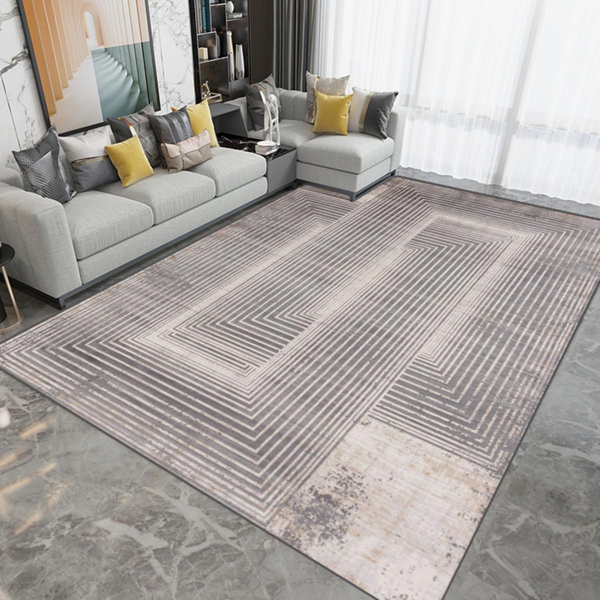 「ORRMALL」カーペット ラグマット ラグ 滑り止め付き センターカーペット 模造カシミヤ 3畳4畳5畳6畳 厚み 長方形 絨毯 抗菌防臭 防ダニ 床暖房対応 シャギーラグ 絨毯 滑り止め付き ふわふわ サラサラ 長方形 カラフルパターン ORFYR121