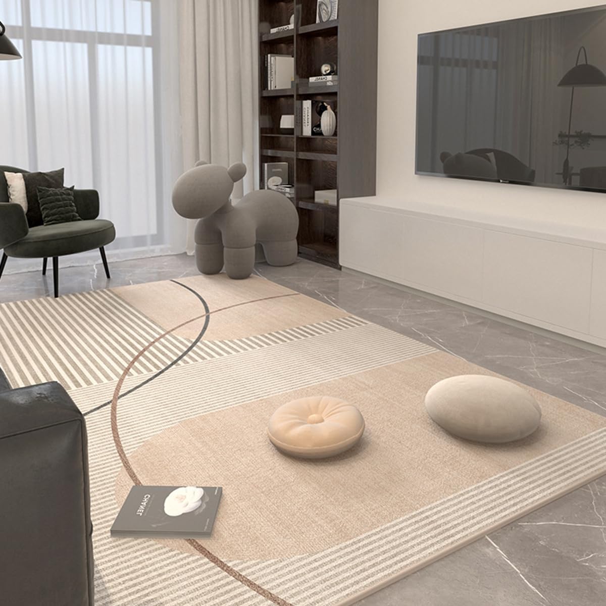 「ORRMALL」カーペット ラグマット ラグ 滑り止め付き センターカーペット 模造カシミヤ 3畳4畳5畳6畳 厚み 長方形 絨毯 抗菌防臭 防ダニ 床暖房対応 シャギーラグ 絨毯 滑り止め付き ふわふわ サラサラ 長方形 カラフルパターン ORFYR123