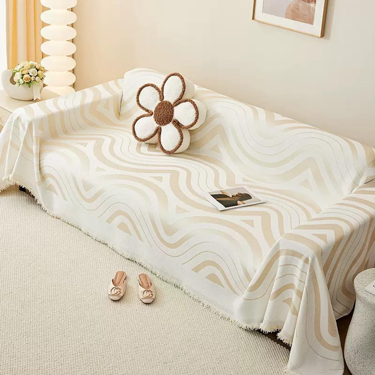 「Tuokus」ソファーカバー 2人掛け 3人掛け 肘付き 柔らかく ふわふわ ソファパッド クッション ソファー スリップ 洗える 防塵 冬用 TSFJ-31