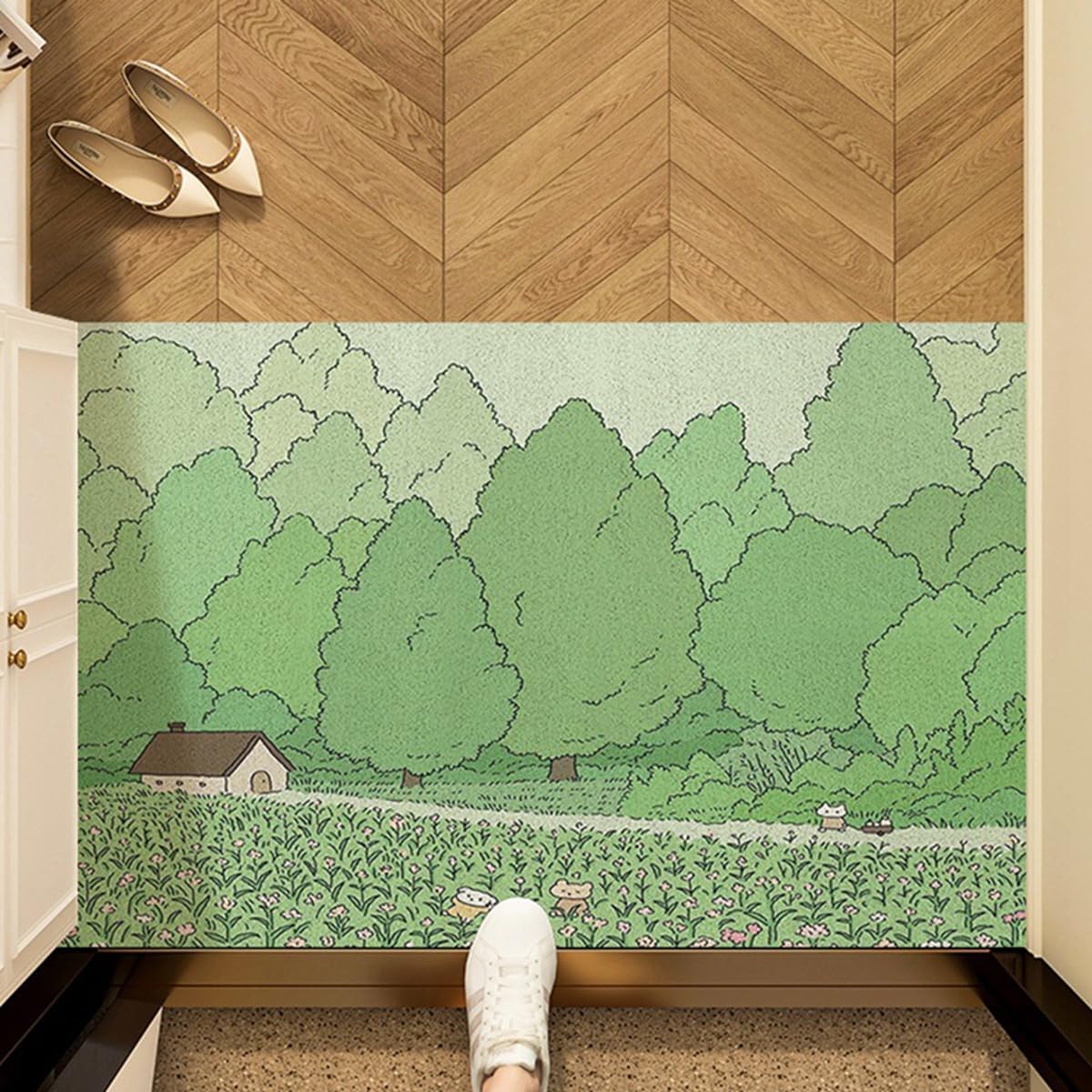 「Tuokus」玄関マット ドアマット 泥落としマット フロアマット マット キッチンマット タイルカーペット 床マット 屋外 滑り止め 耐磨耗性 速乾 吸水 洗える 店舗 飲食店 オフィス 事務所 XGDianj60 45*75cm