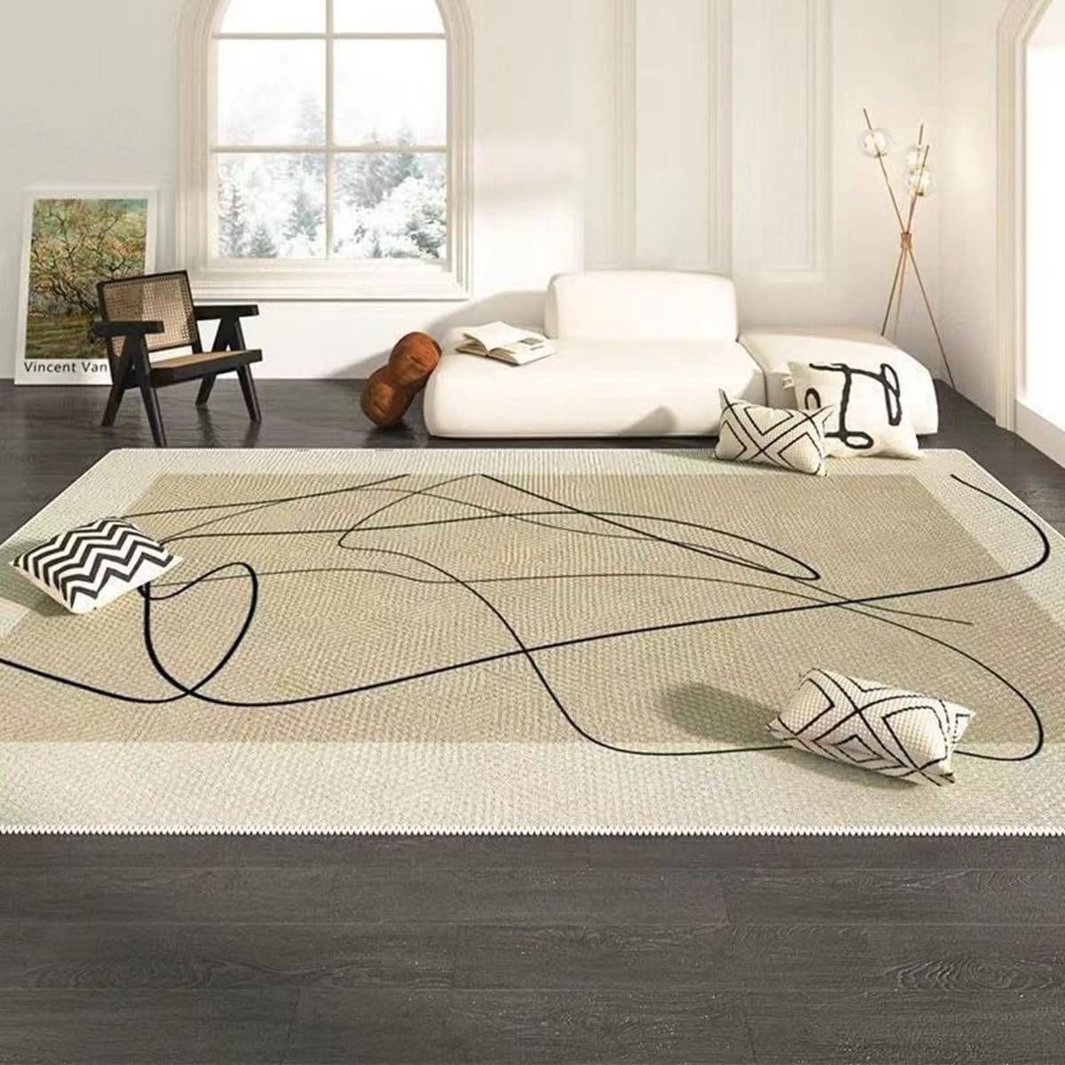 「ORRMALL」カーペット ラグマット ラグ 滑り止め付き センターカーペット 模造カシミヤ 3畳4畳5畳6畳 厚み 長方形 絨毯 抗菌防臭 防ダニ 床暖房対応 シャギーラグ 絨毯 滑り止め付き ふわふわ サラサラ 長方形 カラフルパターン ORFYR131