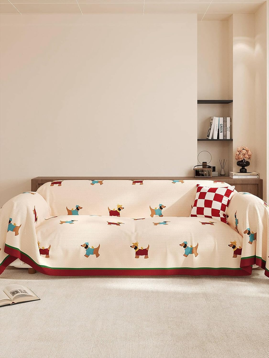 「Tuokus」ソファーカバー 180×180cm 2人掛け・3人掛け 肘付き 洗える ペットの引っかき傷防止 通気性 ふんわり おしゃれ 滑り止め付き 汚れ防止 防塵 オールシーズン対応 Sofajia62