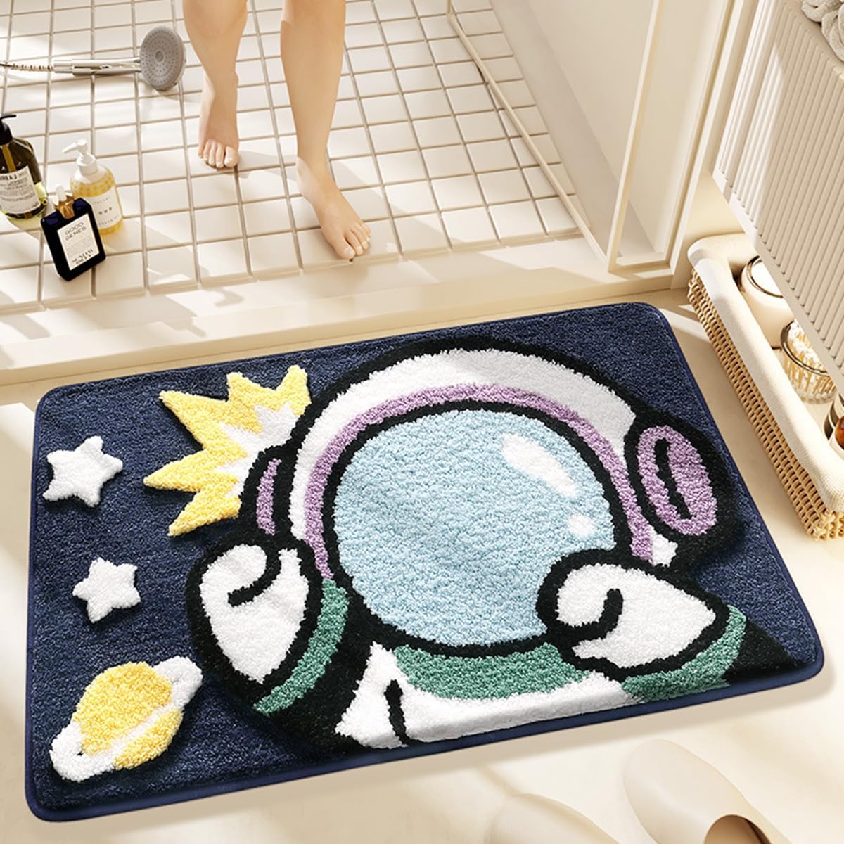 「Tuokus」バスマット 80×50cm 足拭きマット お風呂マット 玄関マット 吸水速乾滑り止め 風呂マット ふんわり 超厚い 吸水速乾 滑り止め ふわふわ 洗える 丸洗い可能 洗面所 脱衣所 浴室 キッチン 台所 TYSD57