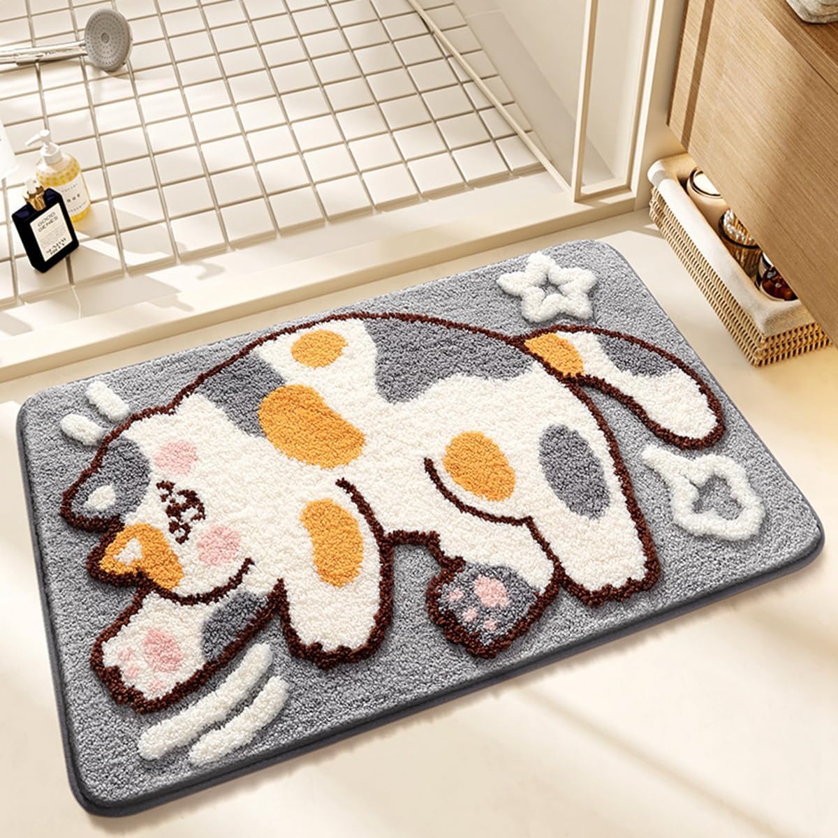 「Tuokus」バスマット 足拭きマット お風呂マット 玄関マット 吸水速乾滑り止め 風呂マット ふんわり 超厚い 吸水速乾 滑り止め ふわふわ 洗える 丸洗い可能 洗面所 脱衣所 浴室 キッチン 台所 TYSD64 40*60cm