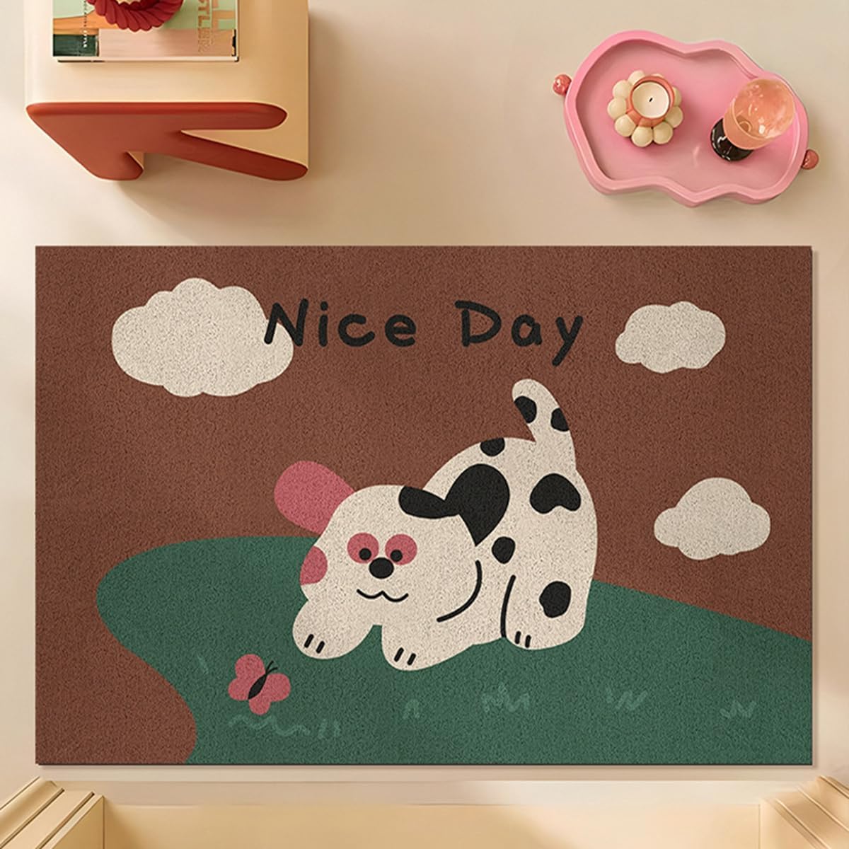 「Tuokus」玄関マット ドアマット 泥落としマット フロアマット マット キッチンマット タイルカーペット 床マット 屋外 滑り止め 耐磨耗性 速乾 吸水 洗える 店舗 飲食店 オフィス 事務所 XGDianj57 45*75cm