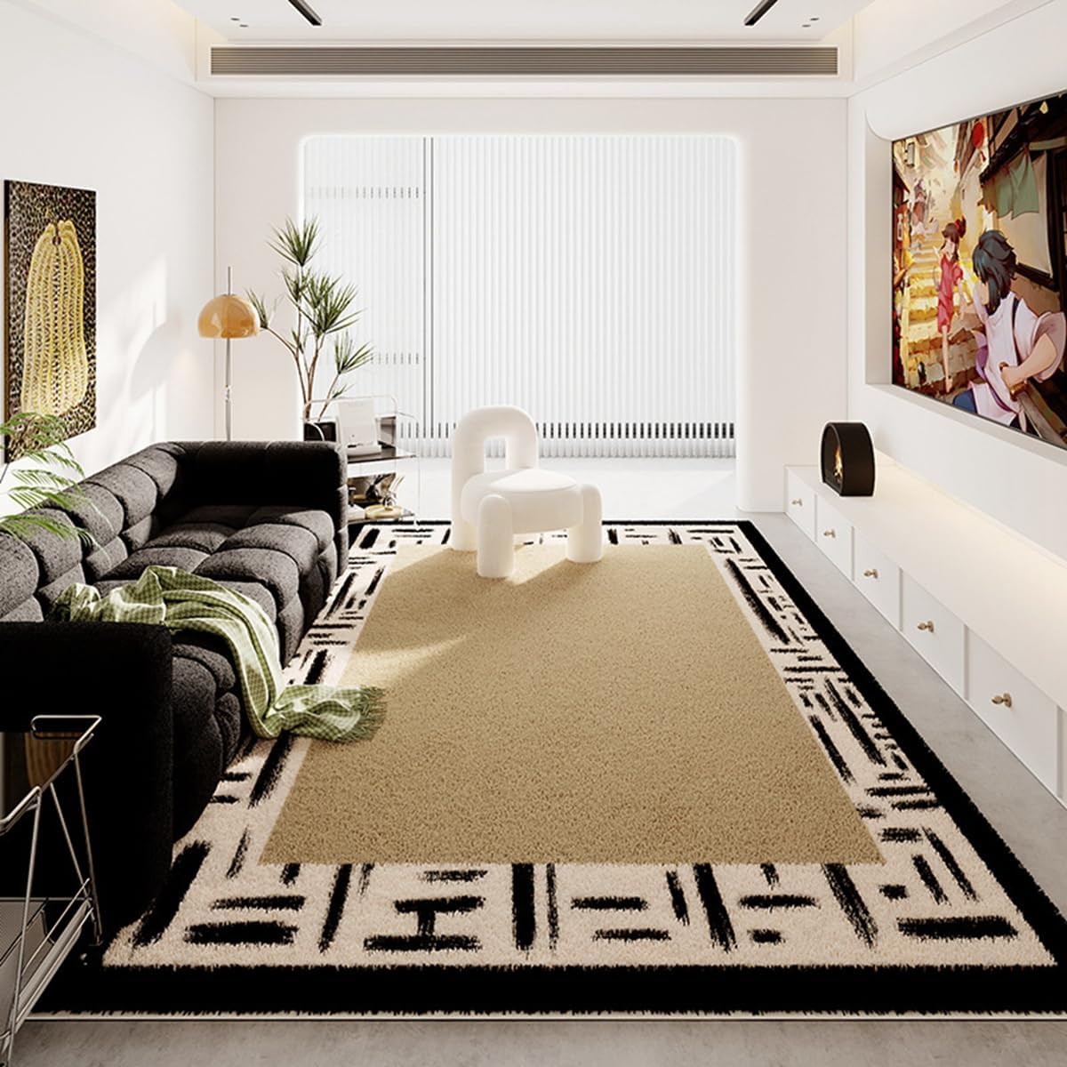 Frisence カーペット ラグマット 絨毯 厚手 防寒 床暖房対応 滑り止め付き 洗える 低ホコリ 防ダニ インテリア ホットカーペット対応 お手入れ簡単 耐久性 耐摩耗性 防音機能 FRIDT29B