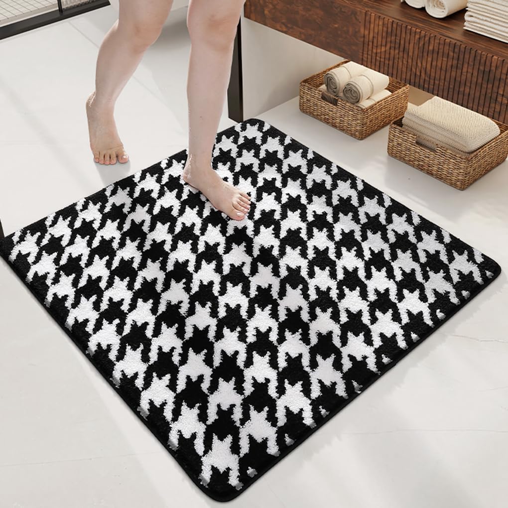 バスマット 60×60cm 吸水速乾 ふわふわ マイクロファイバー 滑り止め付き 抗菌防臭 厚手 洗濯機対応 乾きやすい お風呂マット 脱衣所 洗面所用 おしゃれ 北欧風 ORYSD135