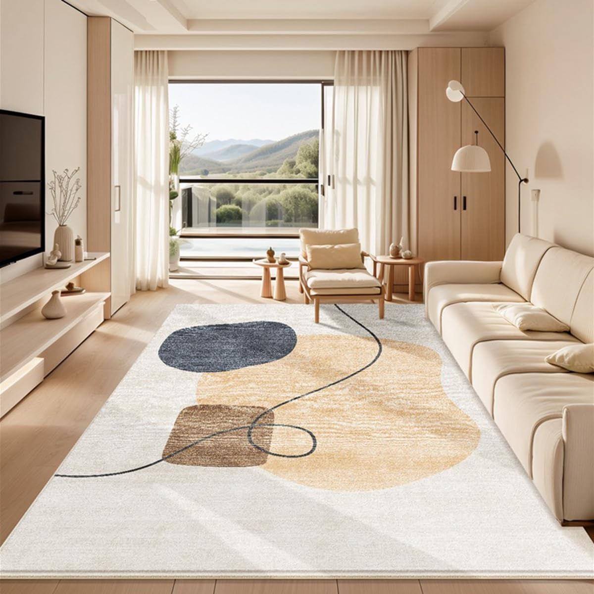 Frisence カーペット 120×160cm 洗える ラグ 滑り止め付き 防音・防寒・床暖房対応 ラグマット 折りたたみ コンパクト収納可能 おしゃれ ふわふわ 北欧風 リビング 寝室 子供部屋用 FRIDT71B