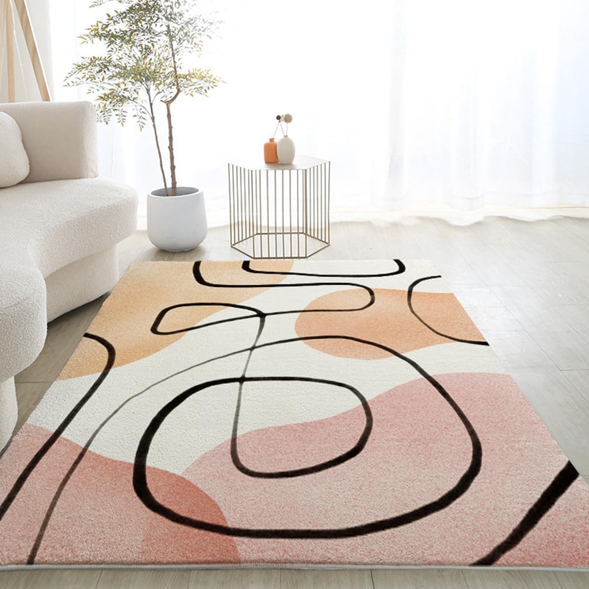 「ORRMALL」カーペット ラグマット ラグ 滑り止め付き センターカーペット 模造カシミヤ 3畳4畳5畳6畳 厚み 長方形 絨毯 抗菌防臭 防ダニ 床暖房対応 シャギーラグ 絨毯 滑り止め付き ふわふわ サラサラ 長方形 カラフルパターン ORFYR-32(120*160cm約1畳)