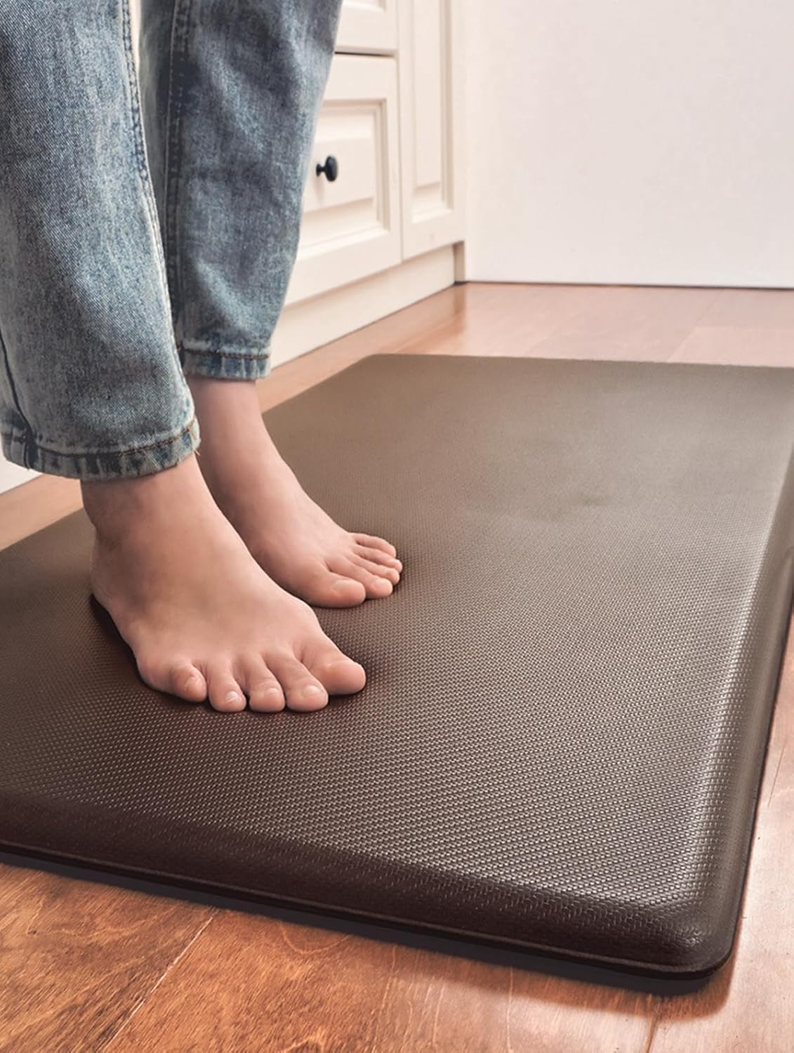 「Tuokus」キッチンマット 拭ける 玄関マット カーペット ラグマット 廊下マット 台所マット 洗える 滑り止め付き 厚手 18mm防音 掃除易い 抗菌防臭 吸水 厚手 18mm 長方形 水や油の吸収が良い 防汚 TCFJ27