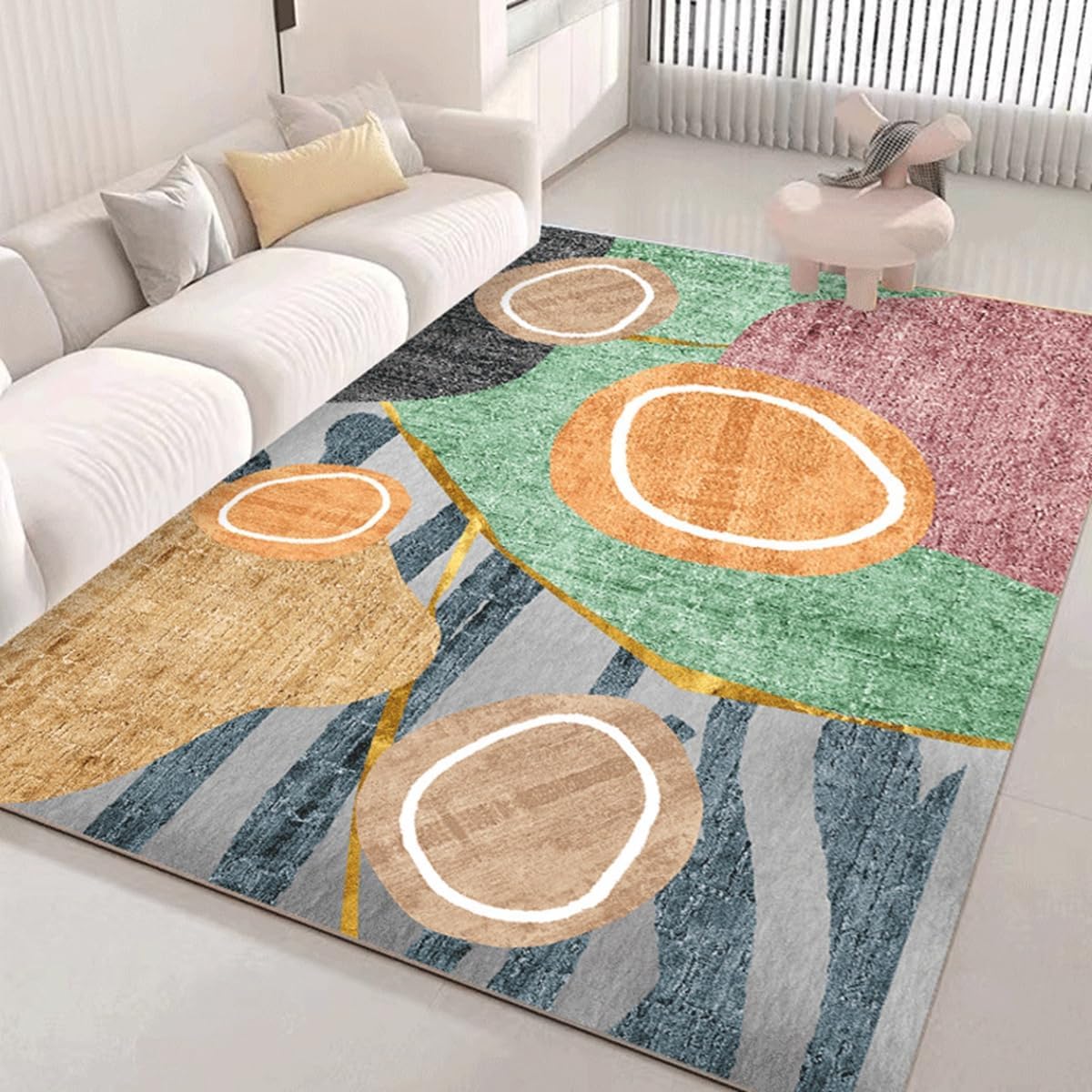 Frisence カーペット 120×160cm 洗える ラグ 滑り止め付き 防音・防寒・床暖房対応 ラグマット 折りたたみ コンパクト収納可能 おしゃれ ふわふわ 北欧風 リビング 寝室 子供部屋用 FRIDT67