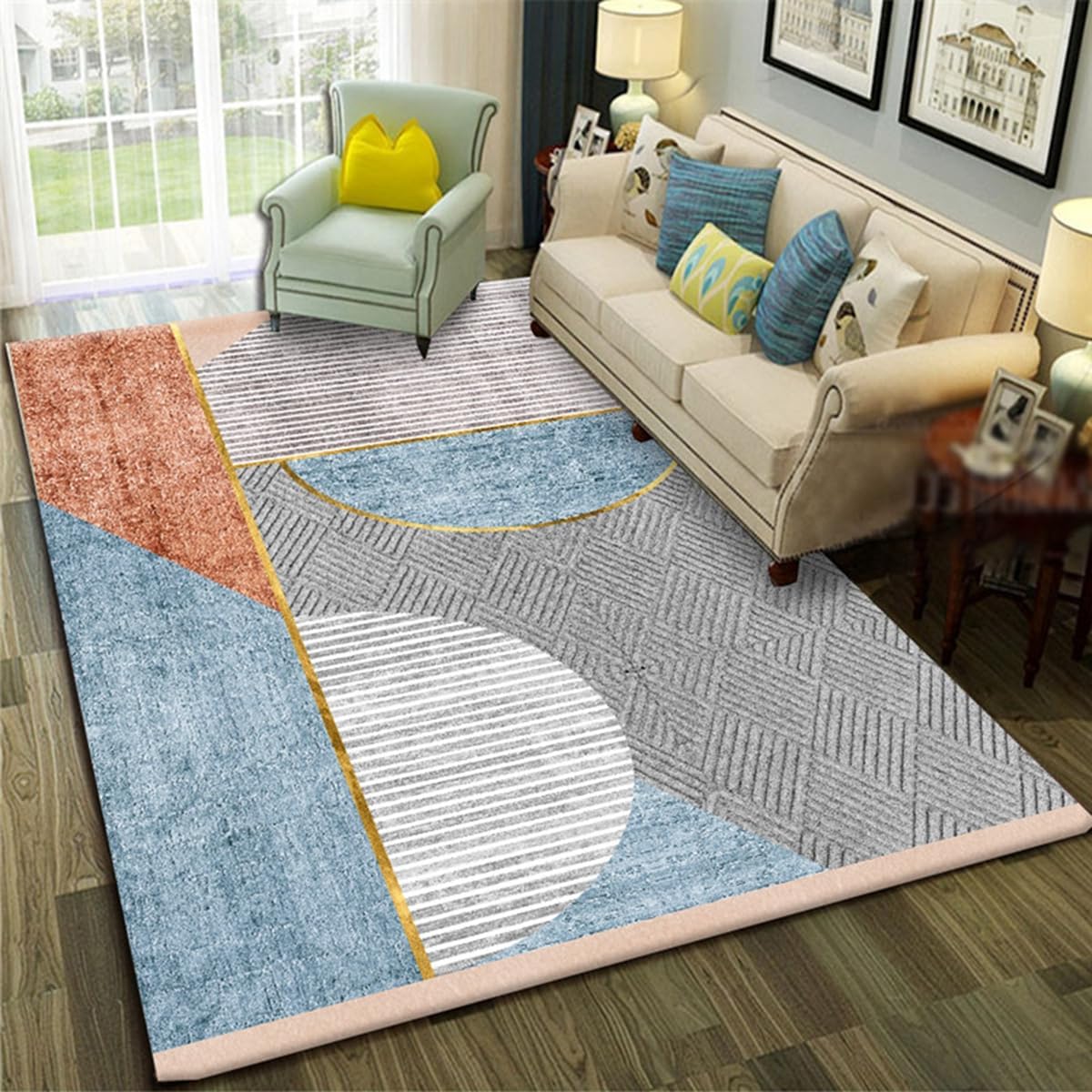 Frisence カーペット 120×160cm 洗える ラグ 滑り止め付き 防音・防寒・床暖房対応 ラグマット 折りたたみ コンパクト収納可能 おしゃれ ふわふわ 北欧風 リビング 寝室 子供部屋用 FRIDT66