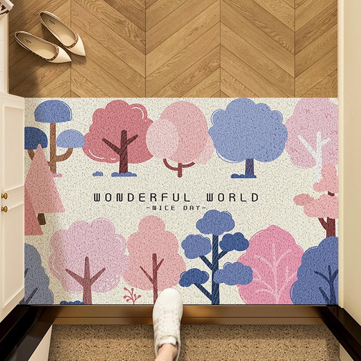 「Tuokus」玄関マット ドアマット 泥落としマット フロアマット マット キッチンマット タイルカーペット 床マット 屋外 滑り止め 耐磨耗性 速乾 吸水 洗える 店舗 飲食店 オフィス 事務所 XGDianj63 45*75cm