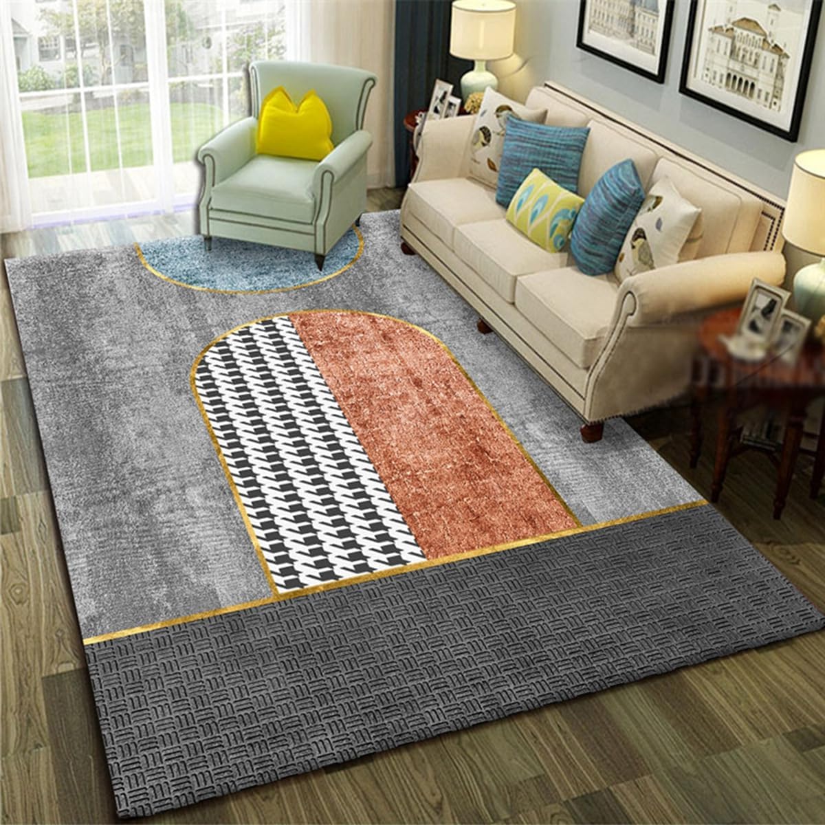 Frisence カーペット 120×160cm 洗える ラグ 滑り止め付き 防音・防寒・床暖房対応 ラグマット 折りたたみ コンパクト収納可能 おしゃれ ふわふわ 北欧風 リビング 寝室 子供部屋用 FRIDT66