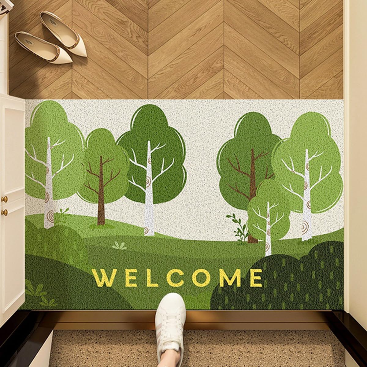 「Tuokus」玄関マット ドアマット 泥落としマット フロアマット マット キッチンマット タイルカーペット 床マット 屋外 滑り止め 耐磨耗性 速乾 吸水 洗える 店舗 飲食店 オフィス 事務所 XGDianj63 45*75cm